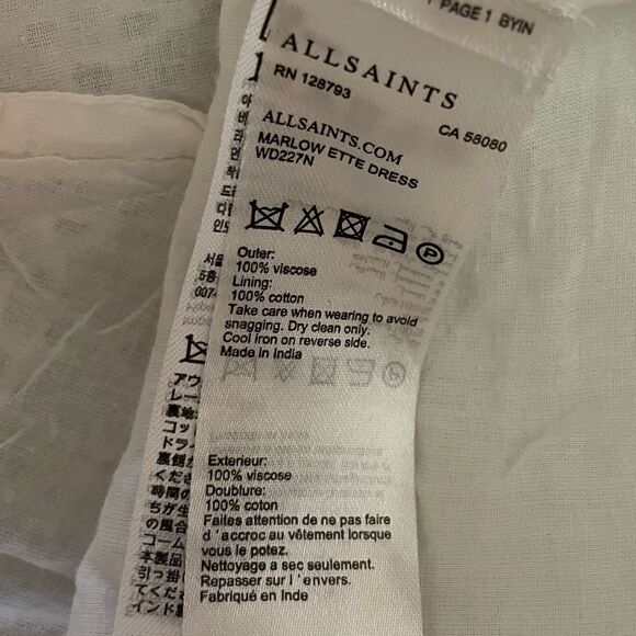 💥Host Pick! x2💥 All Saints Ivory Marlow Ette Eyelet Wrap Mini Dress - Picture 14 of 15